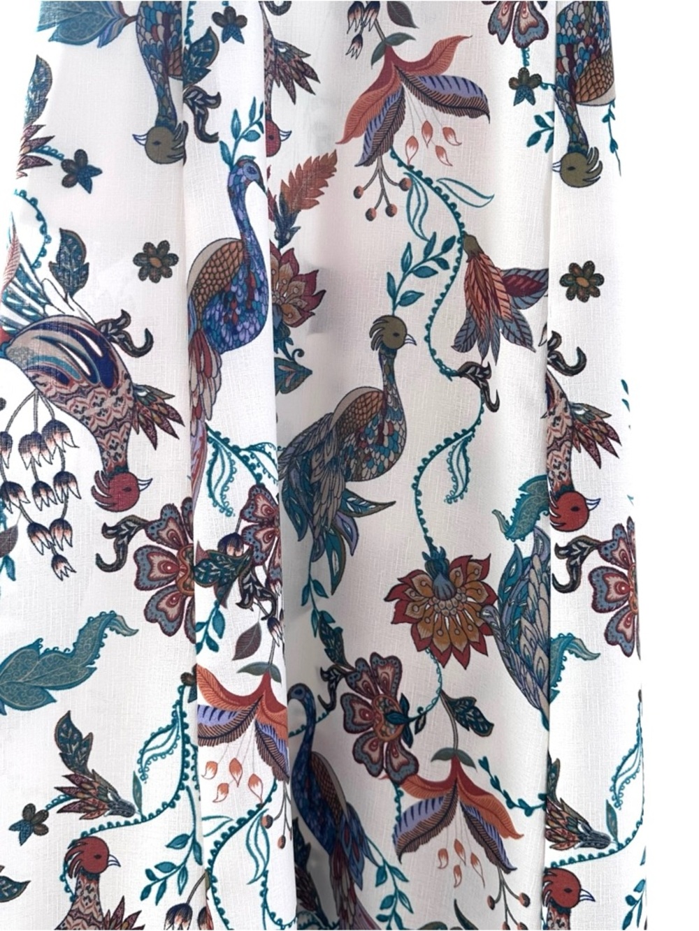 Rachel Zoe Maxi Dress Floral Botanical Peacocks Size 8 Boho Summer Vacation NWT - Picture 12 of 16